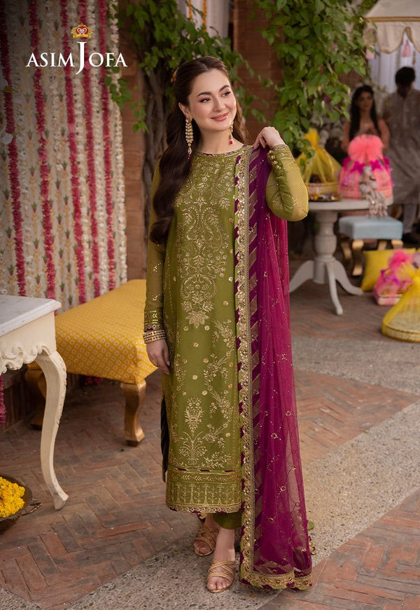 Asim Jofa Front Full heavy Embroided With Chiffon Fully Embroided Dupatta