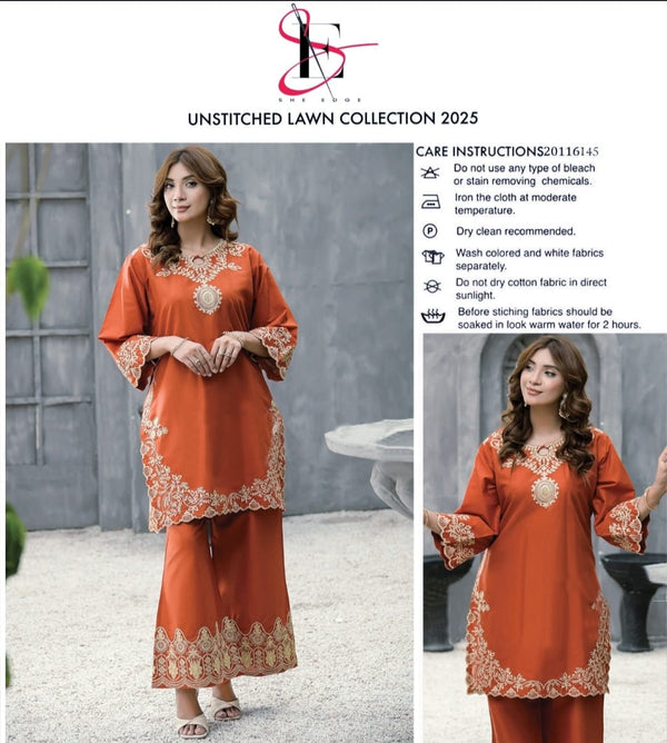 She Edge UNSTITCHED LAWN COLLECTION 2025