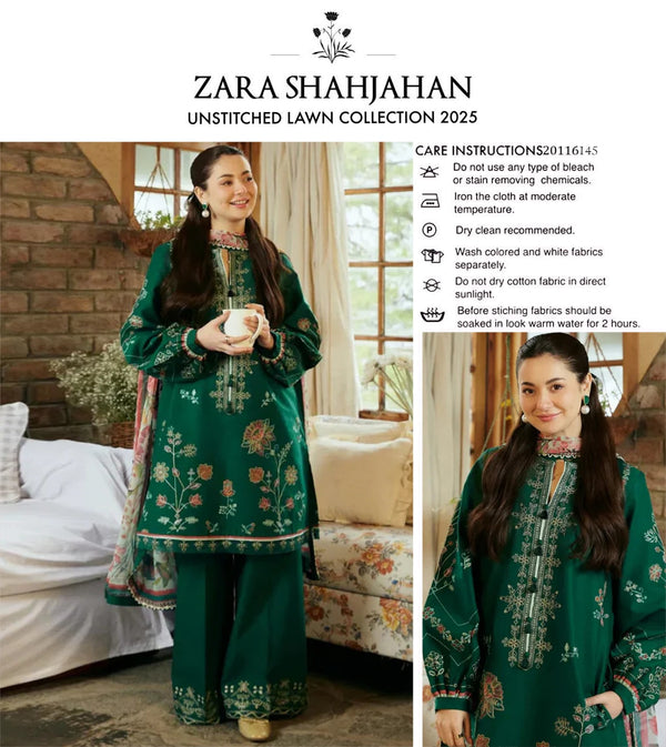 ZARA SHAHJAHAN UNSTITCHED LAWN COLLECTION 2025