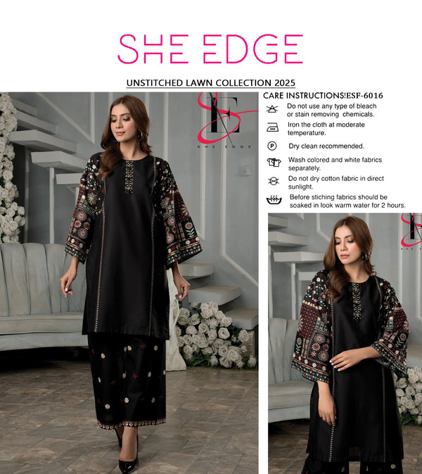 She Edge UNSTITCHED LAWN COLLECTION 2025